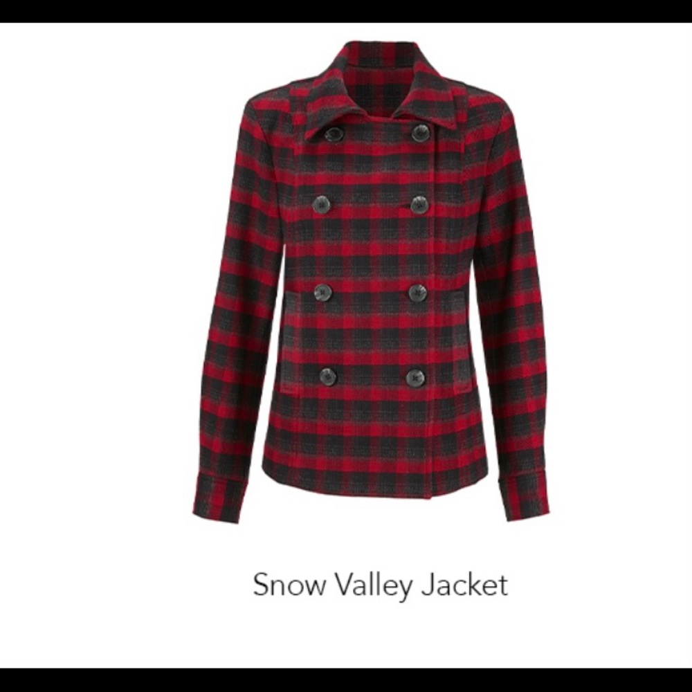 Cabi Snow Valley plaid jacket